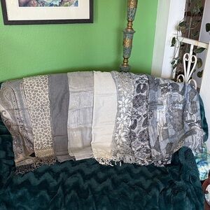 Elegant Gray and Silver Set of Scarves